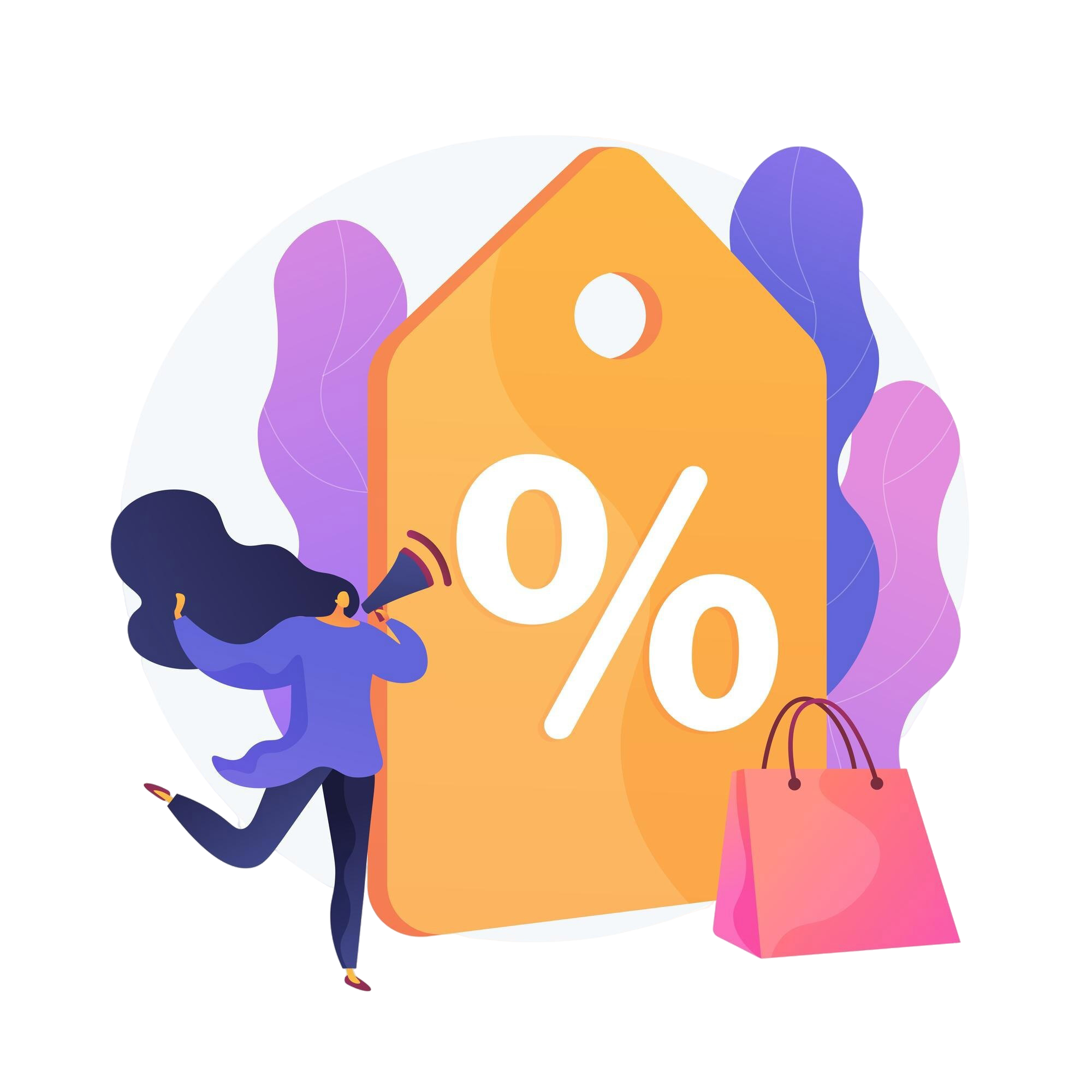 Online shopping and discounts illustration