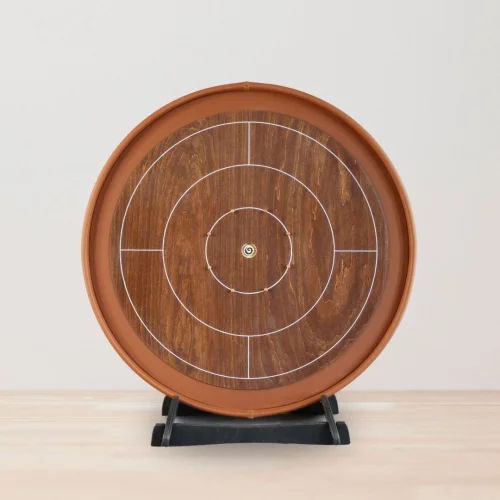 Woodestic Crokinole Travel Set - Walnut , Cognac