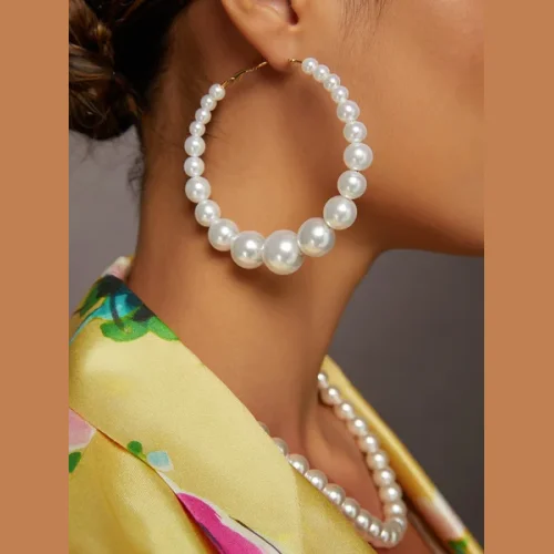 Elegant Plain Pearl Dangle