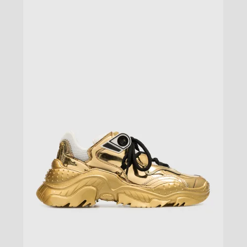Golden sneakers with a metallic effect N21