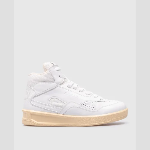 White combination high-tops with embossed logo Jil Sander