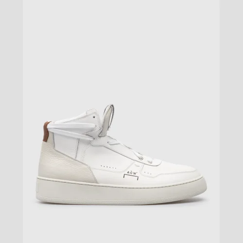 Luol white leather high top with logo A Cold Wall
