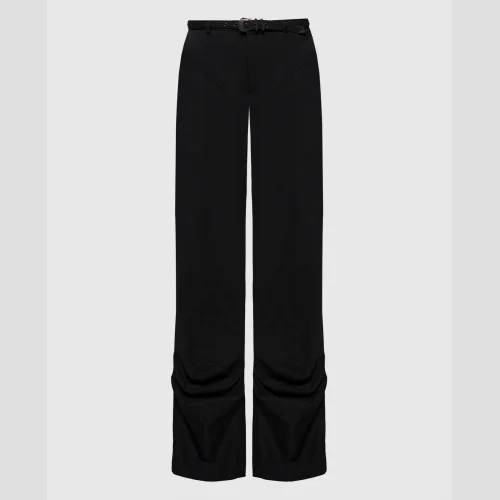 Black PUNK flared pants with wool SSHEENA