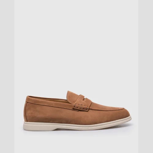 Brown leather loafers COLOMBO
