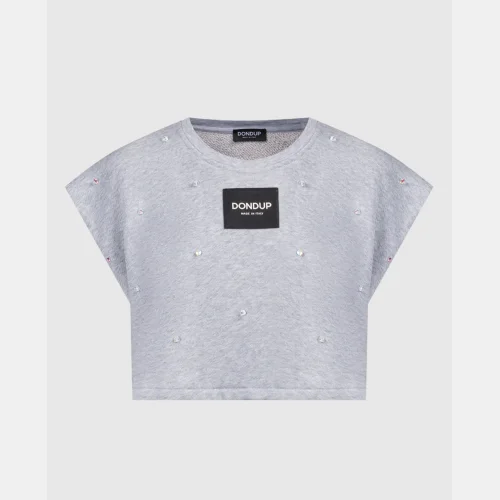 Gray top with beads Dondup