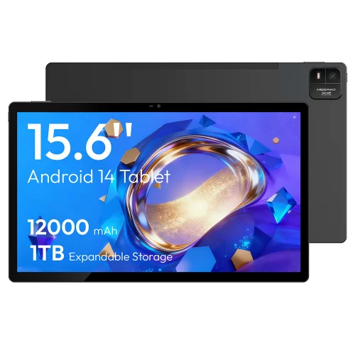 Tableta MESWAO B3 de 15,6 pulgadas, 6 GB, 128 GB, enchufe europeo, gris
