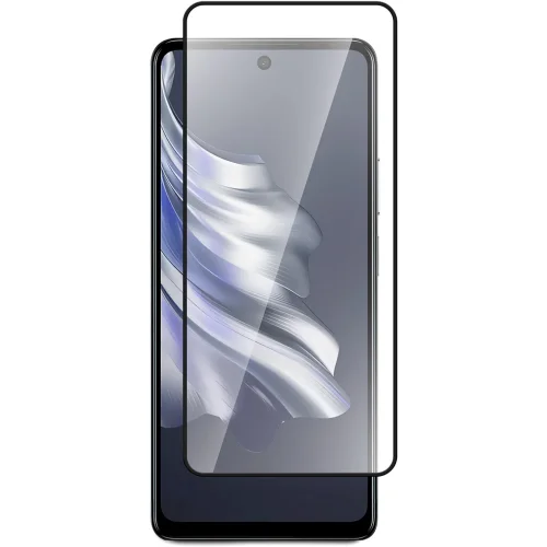 Защитное стекло BoraSCO для TECNO Spark 20 Pro с чёрной рамкой