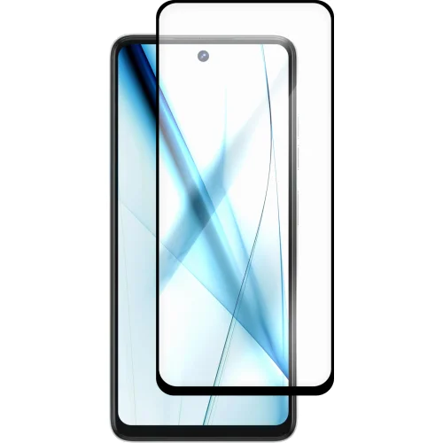 Защитное стекло Krutoff Premium для TECNO Spark 20 Pro с чёрной рамкой