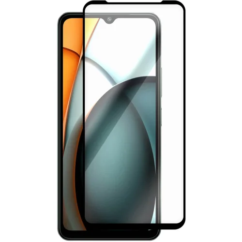 Защитное стекло Krutoff Premium для Xiaomi REDMI A3 с чёрной рамкой