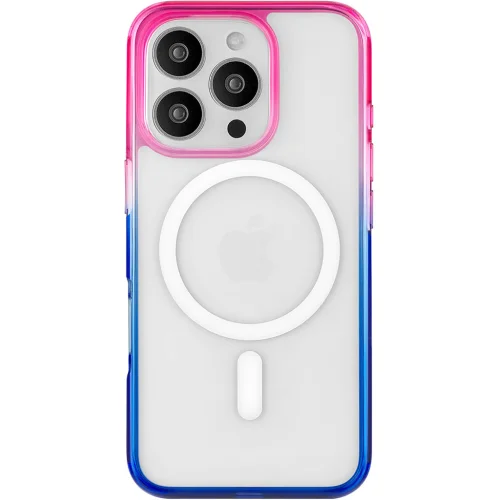 Клип-кейс uBear Fusion Mag для Apple iPhone 16 Pro Синий/Розовый