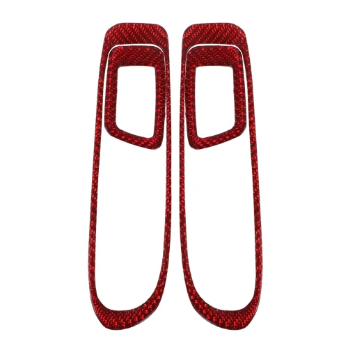 Window Lift Switch Panel Trim Cover for Jeep Compass Sport Carbon Fiber Red