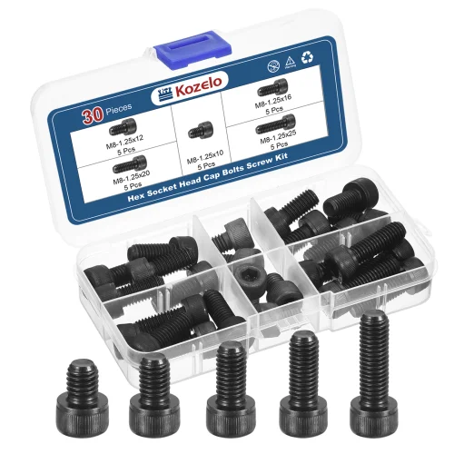 Socket Head Cap Screws Bolts Nut Assortment Kit - Internal Hex Screw for Furniture Industrial Use 30
