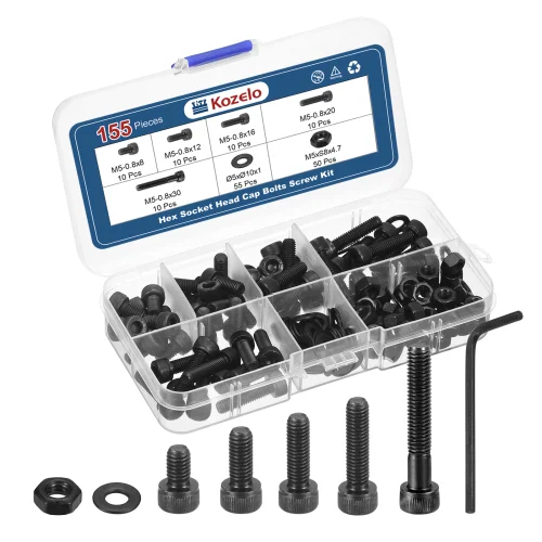 Socket Head Cap Screws Bolts Nut Assortment Kit - Internal Hex Screws for 3D Printer Furniture Indus