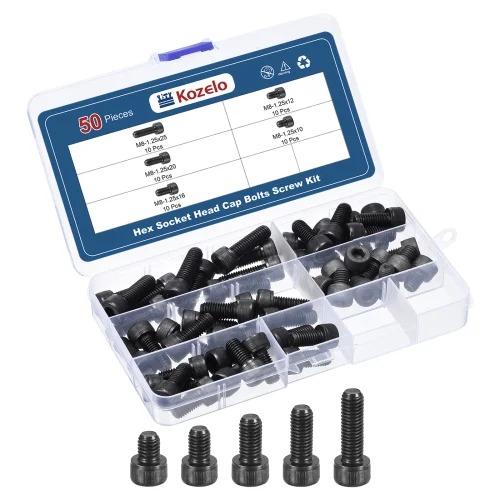 Socket Head Cap Screws Bolts Nut Assortment Kit - Internal Hex Screw for Furniture Industrial Use 50