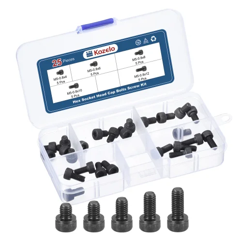 Socket Head Cap Screws Bolts Nut Assortment Kit - Internal Hex Screw for Furniture Industrial Use 25