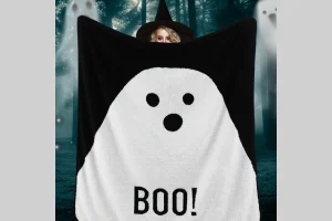 Bedsure Halloween Pumpkin Sherpa Blanket - Spooky Season Design, Soft & Cozy, Premium Fleece, Easy C
