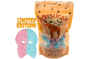 Halloween Edition -Bubs Bubblegum Dizzy Skulls Swedish Candy 1/2 lb