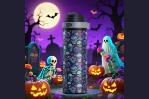 【meoky】 Halloween Double-Mouth Handle Tumbler，24oz&32oz&40oz ，Sip Opening and Sipping Spout,