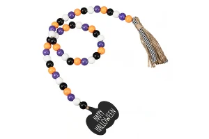 Round Wooden Beaded Halloween Decoration