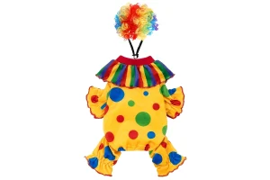 TEMU 2pcs Pet Clown Clothes Carnival Wig And Clothes Set Halloween Pets Circus Funny Clown Cosplay P