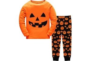 Tkria Kids Pajamas for Boys Skeleton Glow-in-The-Dark Cotton Sleepwear Toddler Clothes Halloween Out