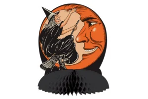 Vintage Halloween Witch & Moon Centerpiece