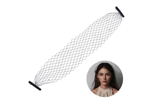 Vintage Polyester Rhinestone Mesh Face Veils for Women