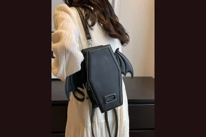 Women's Halloween Theme Fashionable Bat Shaped Design Purse Crossbody Bag, Casual Novelty Zipper Des