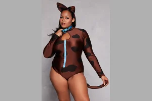 Womens Plus Size Sidekick Pup Costume, Brown, Size 5X